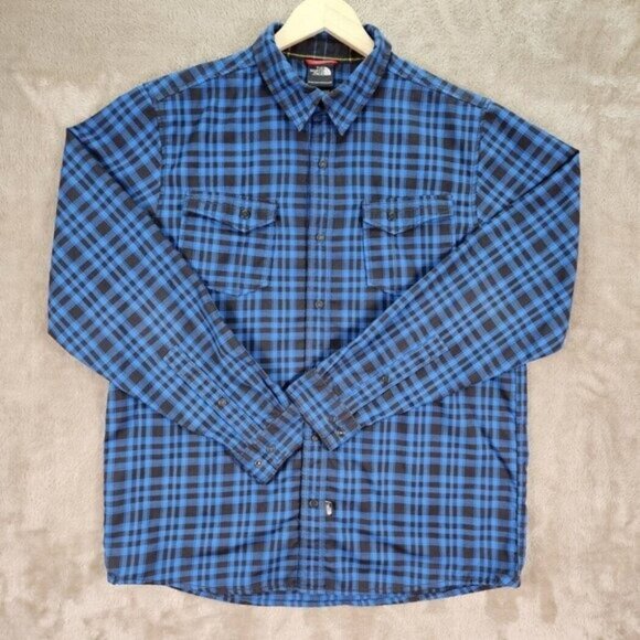 The North Face Snap Button Shirt Plaid Pockets Long Sleeve Men's Size L Western - Picture 1 of 10
